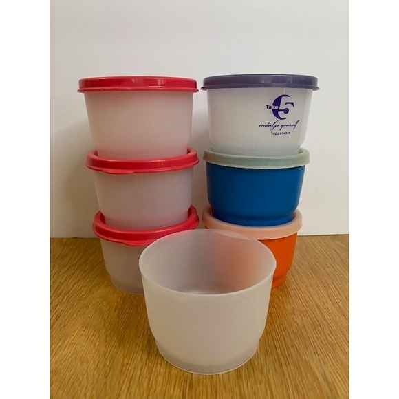 Tupperware Other - Tupperware Snack Cup Lot Unisex OS Multi Good 7 Containers 6 Lids 1229 1230